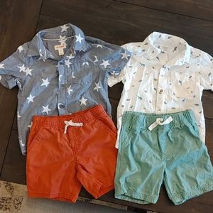Boys 3T short and button down shirt sets
